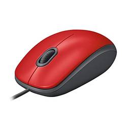Mouse com fio USB Logitech M110 com Clique Silencioso - Vermelho