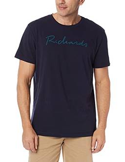 T-Shirt Manuscrito Richards, Azul Marinho, 3