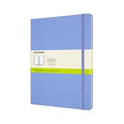 Moleskine Caderno clássico, capa dura, GG (19 x 24 cm), liso/branco, azul hortênsia, 192 páginas