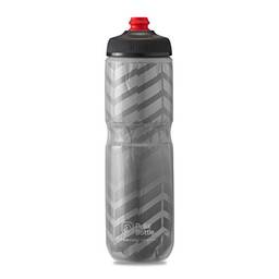 Polar Bottle Garrafa de água térmica para bicicleta Breakaway – livre de BPA, garrafa de compressão para ciclismo e esportes (parafuso – carvão e prata, 709 ml)