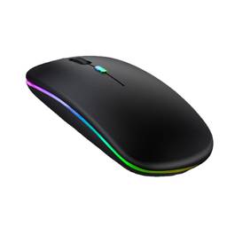 SZAMBIT Bluetooth sem fio com USB recarregável RGB Mouse BT5.2 para laptop PC Macbook Gaming Mouse 2.4GHz 1600DPI (Preto fosco)