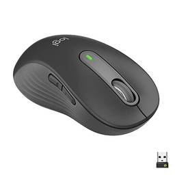 Mouse Sem Fio Logitech Signature M650 L Left para Canhotos com Design de Tamanho Padrão, Clique Silencioso, Botões Laterais Personalizáveis, Conexão USB e Bluetooth - Grafite, 910-006234