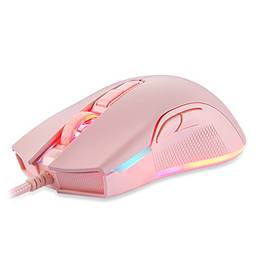 Mouse Gamer Motospeed V70 Essential, Chroma RGB, 7 Botões, 12.400DPI - Rosa