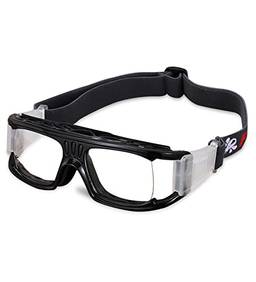 Óculos de esportes profissionais Óculos de proteção de segurança Óculos de basquete para homens Moldura quadrada com alça ajustável para basquete Futebol Voleibol Hóquei Rúgbi Quadro transparente azul preto