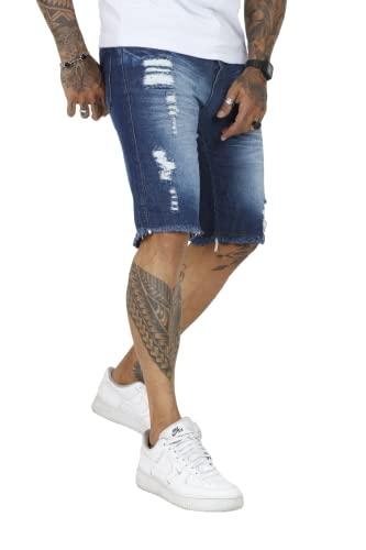 Bermuda Jeans Masculina Destroyed (Escura, 40)