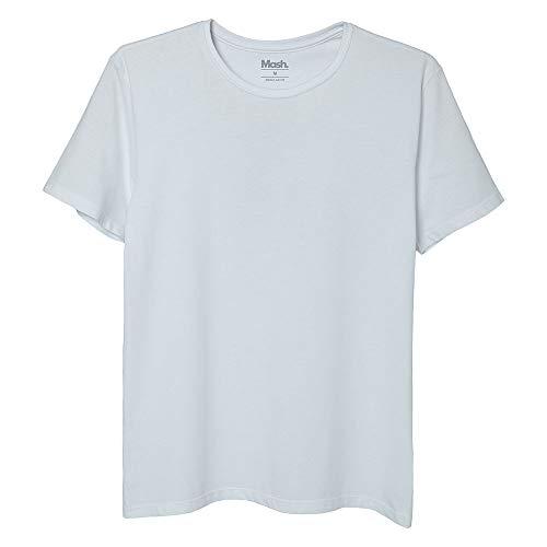 Camiseta Gola Careca Malha Lisa, Mash, Masculino, Branco, M