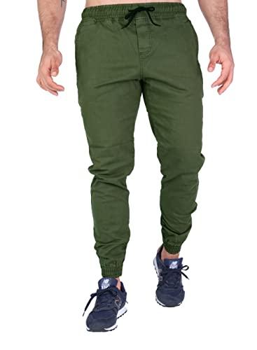 Calça Jogger Masculina Sarja (Verde Militar, M)
