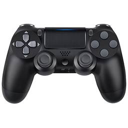 Controlador sem fio Compatível com PS4,Double Vibration/6-Asix/Audio Functional Gamepad Remote Compatível com Playstation 4/Pro/Slim, PC e PS3-Black