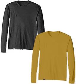 KIT 2 Camisetas UV Protection Masculina UV50+ Tecido Ice Dry Fit Secagem Rápida – G Cinza - Caramelo