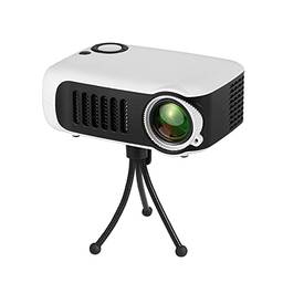Mini Projetor, 320x240 pixels 800 lumens portátil LED home player de vídeo multimídia alto-falante embutido (Branco)