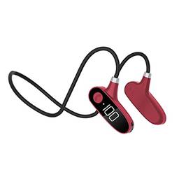 Homyl Fones de ouvido Bluetooth 5.2 de condução óssea microfone embutido para exercícios de natação - VERMELHO