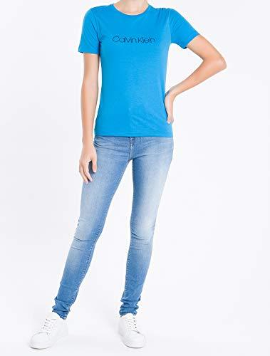 Camiseta gola careca, Calvin Klein, Feminina, Azul, P