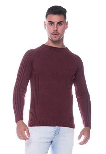 Suéter Masculino Tricô Estonado Genebra 7173-100% Algodão COR:Vermelho;Tamanho:EGG;Gênero:Masculino