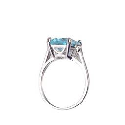 SUPVOX Anel feminino vintage água-marinha pedra preciosa anel esmeralda azul água-marinha casamento joia tamanho 6-10 (6), Liga, Liga metálica.