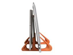 LiteStand Vertical - Suporte de mesa vertical para notebook e tablet - Octoo, Ice Silver/Laranja