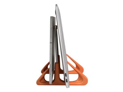 LiteStand Vertical - Suporte de mesa vertical para notebook e tablet - Octoo, Ice Silver/Laranja