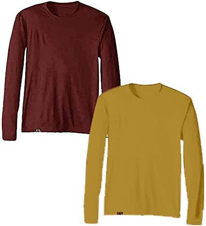 KIT 2 Camisetas UV Protection Masculina UV50+ Tecido Ice Dry Fit Secagem Rápida – GG Vinho - Caramelo