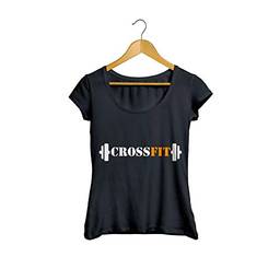 Camiseta Baby Look Crossfit Academia Feminino Preto Tamanho:M