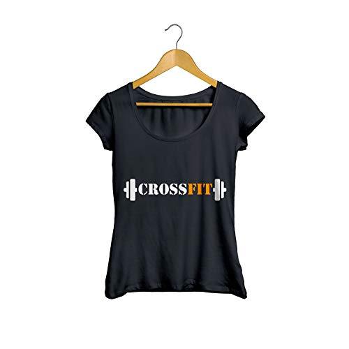 Camiseta Baby Look Crossfit Academia Feminino Preto Tamanho:GG