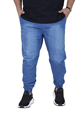 Calça Jogger Masculina Jeans Plus Size (Jeans Médio, G3)