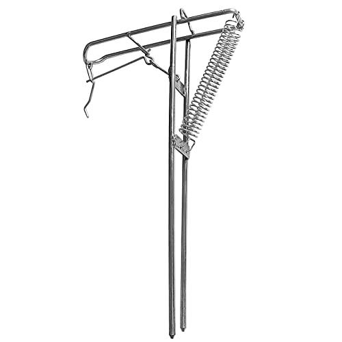 Monopés,Henniu Suporte de vara de pesca automática dobrável em aço inoxidável suporte de suporte de solo para vara de pescar