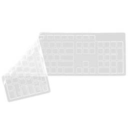Hemobllo Capa protetora de teclado universal transparente à prova d'água, antipoeira, de silicone, compatível com Dell KB216 tamanho padrão para computadores desktop e teclados