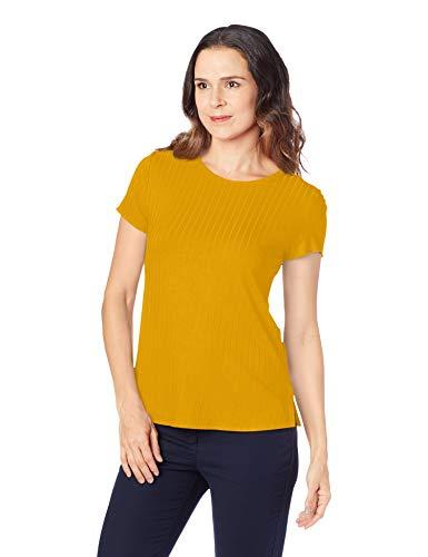 Camiseta Canelada em viscose, Malwee, Femenino, Amarelo, M