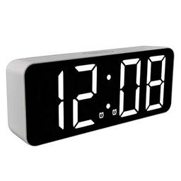 Garneck Despertador digital com visor de LED, relógio de mesa para casa, escritório, quarto, mesa de cabeceira (sem bateria)
