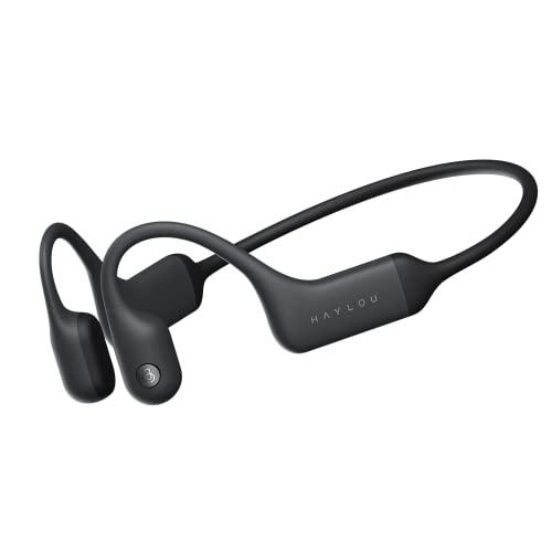 Auscultadores de condução óssea HAYLOU PurFree Fones de ouvido Bluetooth 5.2 esportivos de ouvido aberto - Fones de ouvido sem fio à prova d'água IP67 para exercícios e corrida - Chamada de redução de ruído de microfone duplo CVC
