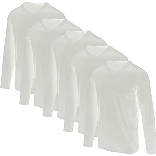 KIT 5 Camisetas Proteção Solar Permanente UV50+ Tecido Gelado – Slim Fitness – M Branca