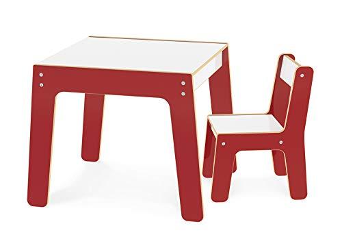 Conjunto Mesa + Cadeira Infantil Vermelho - Junges