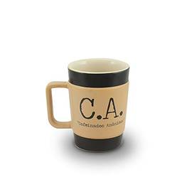 Caneca de Cerâmica Coffee to Go "C.A.", 150ml, Creme, Mondoceram