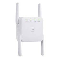 Miaoqian 1200Mbps 2.4G 5G repetidor WiFi de frequência dupla extensor WiFi sem fio amplificador de sinal branco para uso em escritórios domésticos Plug UE