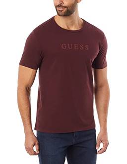 GUESS Silk Peito, T Shirt Masculino, Vinho (wine), G3