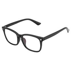 Cyxus Óculos de Luz azul Óculos Quadrados para Computador Óculos Anti-fadiga Ocular Lente Transparente UV400 para Mulheres/Homens (Moldura preta fosca)
