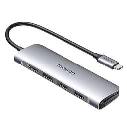 UGREEN USB C Hub, Adaptador USB C Hub multiporta 6 em 1, dongle HDMI 4K, 3 portas USB 3.0, leitor de cartão SD/TF, conversor USB compatível com laptop, MacBook Pro, iPad, Mac Mini 2023