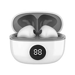 Fone de ouvido Bluetooth In-ear sem fio WB Mini IO TWS Cinza com Display Digital, 20 horas de bateria, proteção IPX4, alta definição com Super Bass, Compacto e com controle sensível ao toque