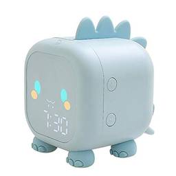 Tomshin Despertador digital infantil Luzes noturnas Sleep Trainier 2 Alarmes 6 Toques Tempo Temperatura Display Controle de som Função de soneca com bateria recarregável de 1500mAh Relógio de luz para