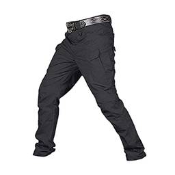 yotijay Streetwear Casual Jogger Calças Da Carga dos homens Calças Calças Compridas para Ocasiões Casuais, Black_M