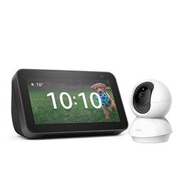 Echo Show 5 (2ª Geração): Smart Display de 5" com Alexa e câmera - Cor Preta + Câmera de Segurança Wi-Fi 360º TP-Link Full HD, Tapo C200