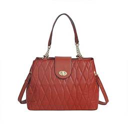 Bolsa feminina Tote bag carteira moda bolsa de ombro all-match bolsa de mão transversal LACELORE (Vermelho)