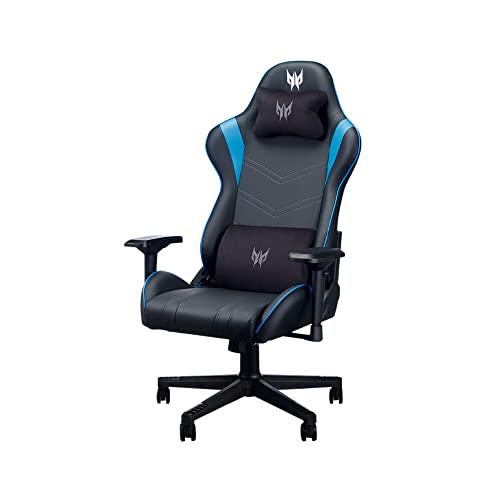 Acer Cadeira Gamer Profissional Predator reclinável com acabamento premium e espuma de alta de densidade, Preto com Detalhes Azul, Capacidade para até 110Kg