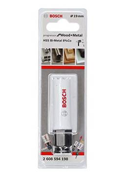 Bosch Progressor Serra Copo para Madeira e Metal com Encaixe Rápido, Branco/Preto, 19 mm