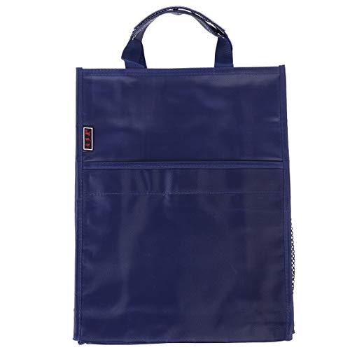 Bolsa portátil Oxford com zíper grande capacidade, bolsa para laptop, bolsa de trabalho, bolsa de professores, bolsa para documentos com alça para mulheres, masculina, azul escuro