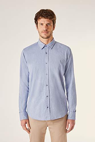 Camisa Básica Manga Longa Oxford Color, Reserva, Masculino, Azul Bic, GG