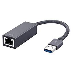 Adaptador Ethernet USB3.0 Adaptador USB para 10/100/1000 Gigabit Ethernet compatível com switch OS Win7 / 8/10 / XP/Linux/Vista, cinza
