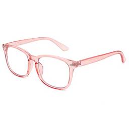 Cyxus Óculos de Luz azul Óculos Quadrados para Computador Óculos Anti-fadiga Ocular Lente Transparente UV400 para Mulheres/Homens (Moldura rosa)