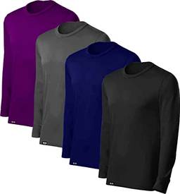 Kit com 04 Camisetas Proteção UV Masculina UV50+ Secagem Rápida Cores - Pto Cin Mar Rox - G