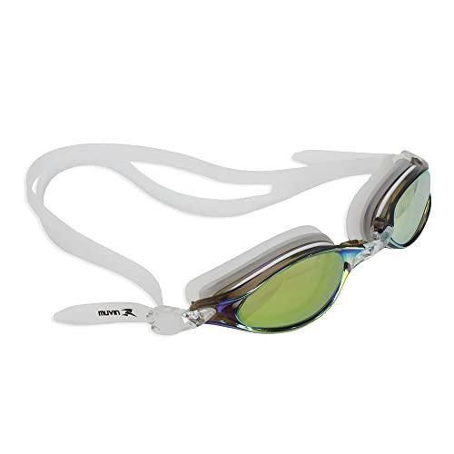 Óculos de Natação Whale LZ Muvin – Antiembaçante – Proteção UV – Lentes Espelhadas – Acompanha Três Tamanhos de Narizeiras e Par de Protetores de Ouvido – Treinamento – Hidroginástica - Lazer