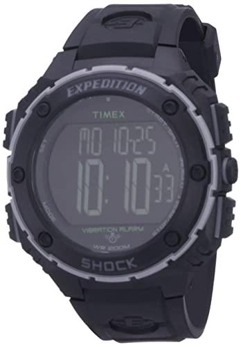 Timex Relógio masculino T49950 Expedition Shock XL vibratório alarme preto pulseira de resina